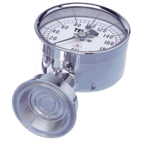 Tel-Tru Food and Dairy Line Sanitary Pressure Gauge, Model 80